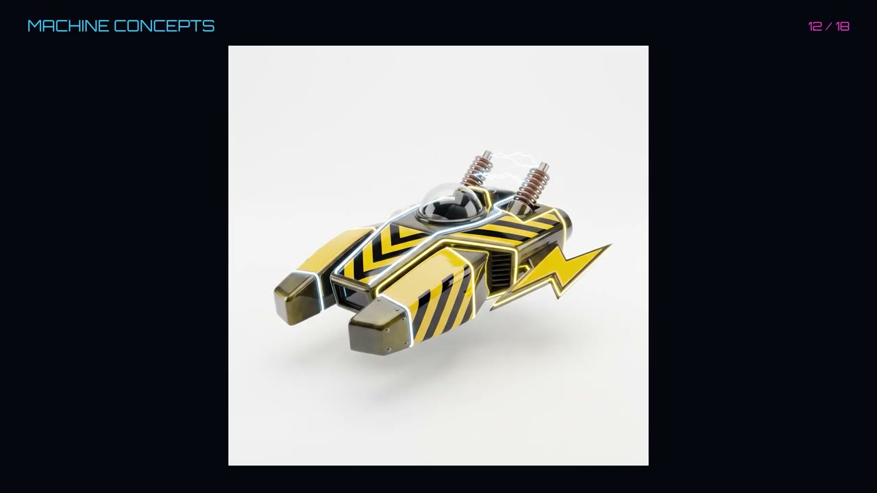 A car concept on white: a clean outline and clear colours are the easiest input for 3D.